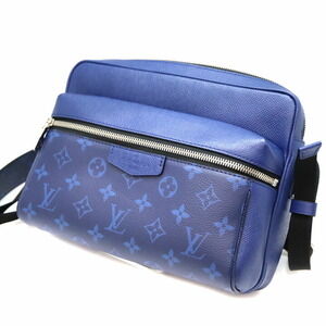 Louis Vuitton Messenger Shoulder Bag Taiga Leather Monogram Cobalt Blue